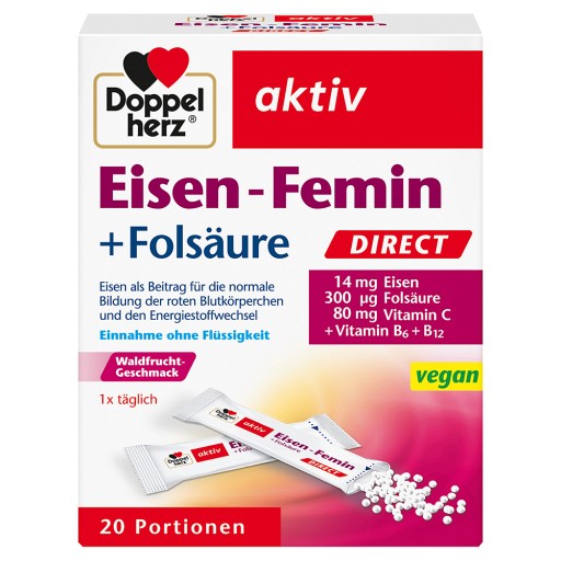 Doppelherz Multi-Heart Eisen Femin 20stk, 20 Packungen Mikropartikel - Good Body