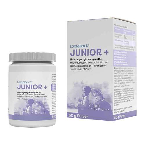 HLH Lactobact Junior+ Pulver – Probiotisches Pulver für Kinder – Für gesunde Darmflora und ein starkes Immunsystem – 60 g