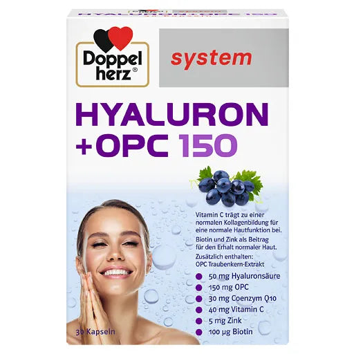 DOPPELHERZ Hyaluron + OPC System Kapseln System 30 St
