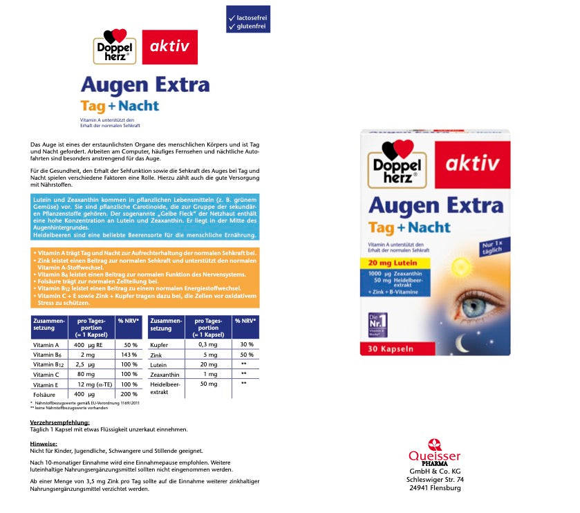 Doppelherz® aktiv Augen Extra Tag + Nacht Kapseln 30 Stück