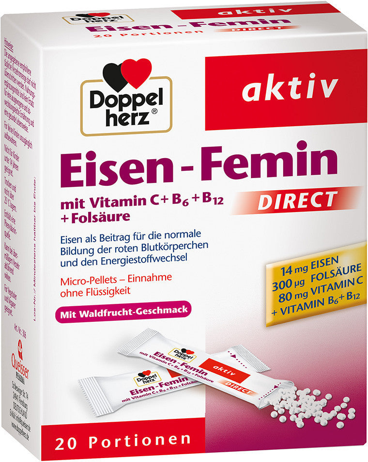 Doppelherz Multi-Heart Eisen Femin 20stk, 20 Packungen Mikropartikel - Good Body