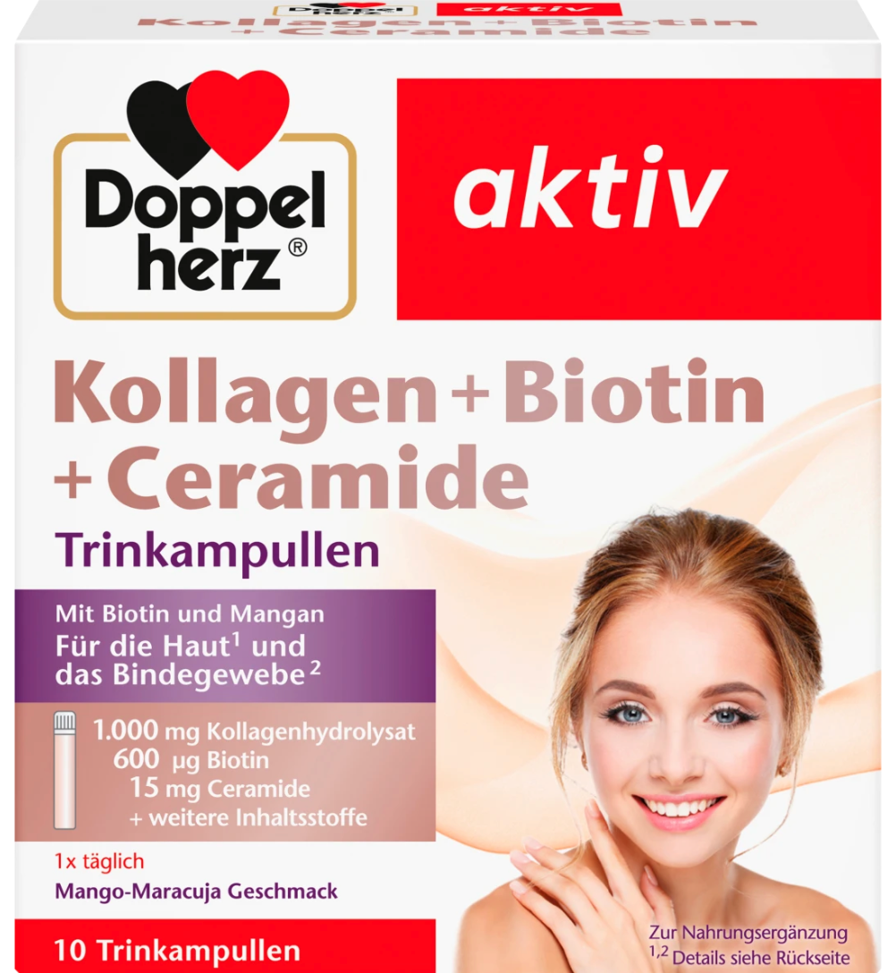 Doppelherz Polycardia, Biotin + Ceramide Ampulle 30 in Kollagen + Biotin + Ceramide Ampullen 25mlx30Stk