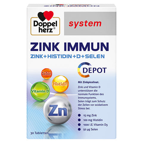 Doppelherz + Zink Immun + Histidin + D + Selen Depot Tabletten 30 Stk. / 100stk.